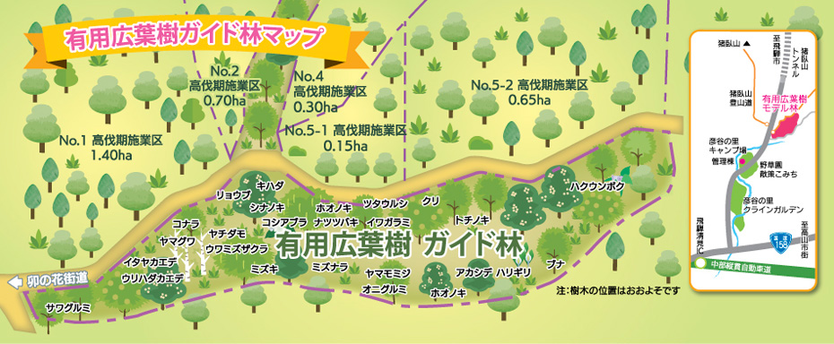 有用広葉樹ガイド林マップ